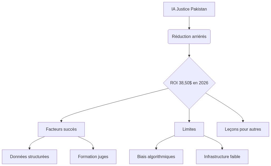 IA justice Pakistan : ROI 38,50$ concret en 2026 (guide)